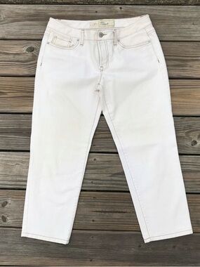 Ann Taylor White Cropped Slim Jeans